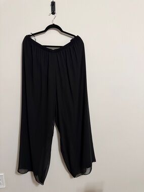MSK Black Wide-Leg Palazzo Pants